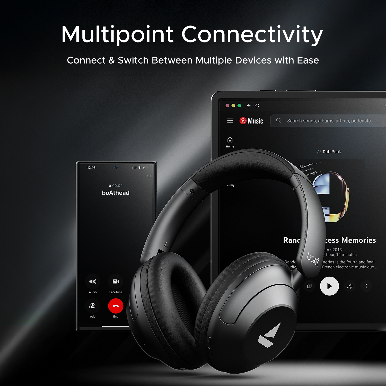 boAt Rockerz 411 Wireless Bluetooth Neckband Earphones with HD Sound & Long Battery Life